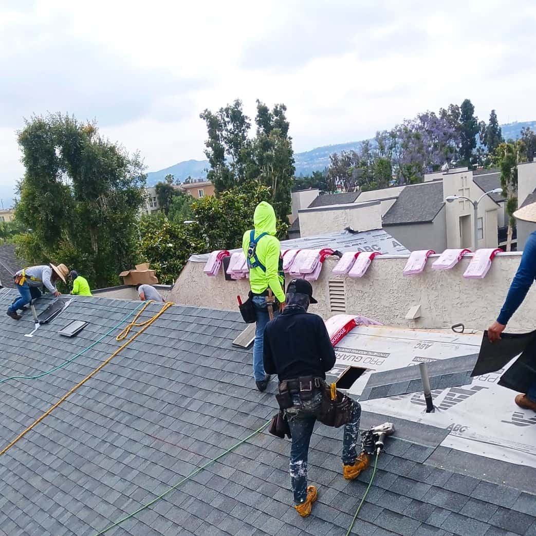 Roofing crew responding to an urgent residential roof repair
