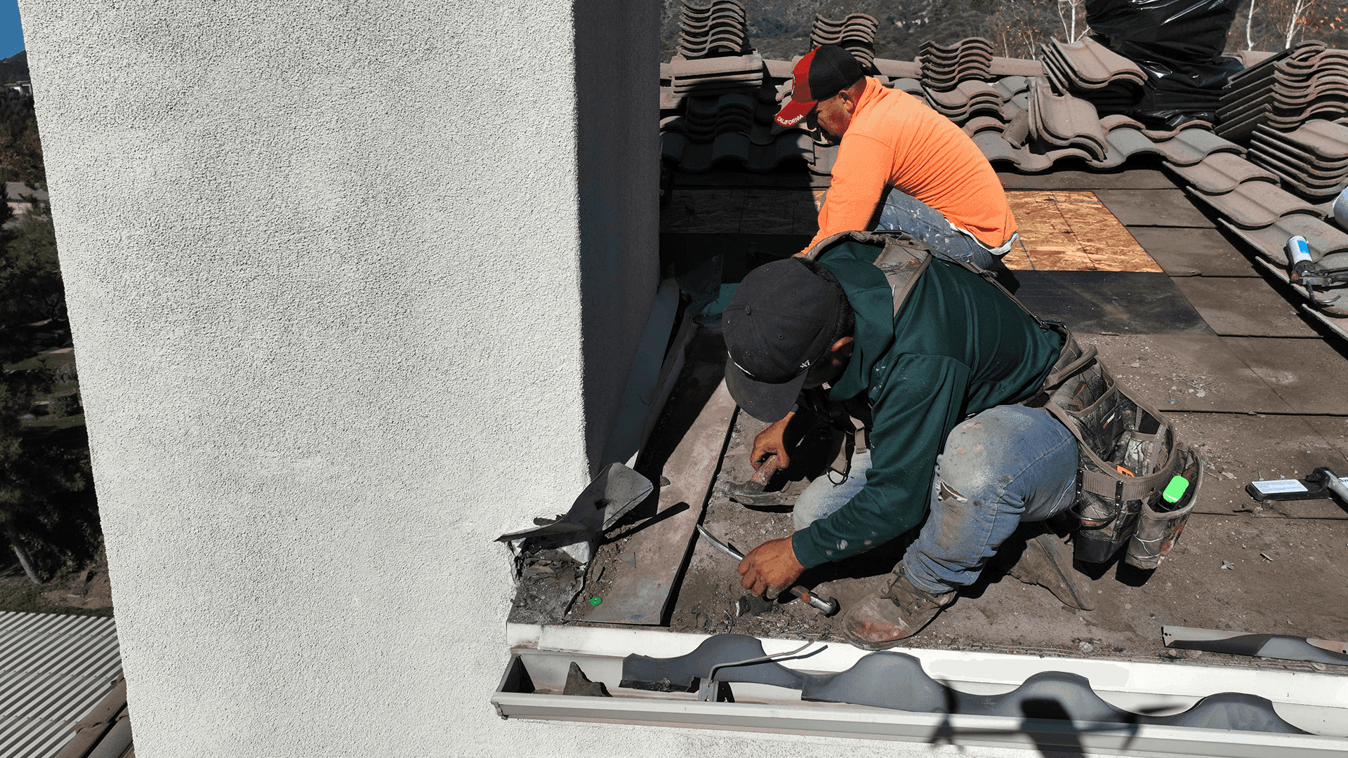 Residential roof repair by United Builders GC in the Inland Empire
